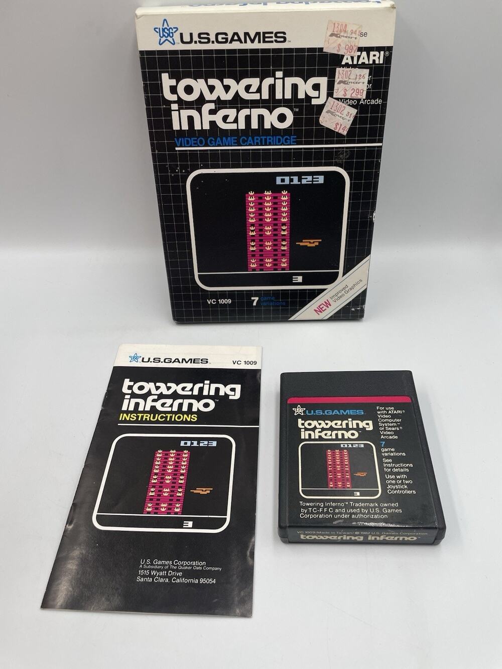 1982 Atari Towering Inferno Cartridge Complete With Manual, Tested